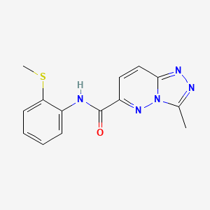 molecular formula C14H13N5OS B2898518 3-Methyl-N-(2-methylsulfanylphenyl)-[1,2,4]triazolo[4,3-b]pyridazine-6-carboxamide CAS No. 2415555-05-2