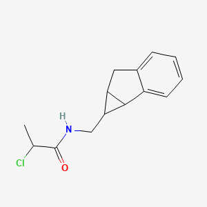 molecular formula C14H16ClNO B2898526 N-(1,1a,6,6a-Tetrahydrocyclopropa[a]inden-1-ylmethyl)-2-chloropropanamide CAS No. 2411256-59-0