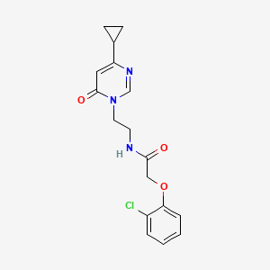 molecular formula C17H18ClN3O3 B2898531 2-(2-chlorophenoxy)-N-(2-(4-cyclopropyl-6-oxopyrimidin-1(6H)-yl)ethyl)acetamide CAS No. 2034589-96-1