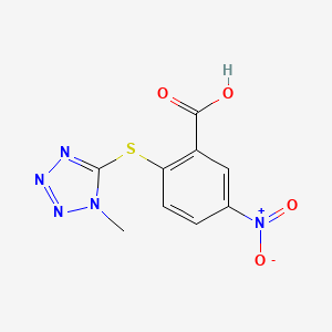 molecular formula C9H7N5O4S B2898533 2-[(1-methyl-1H-1,2,3,4-tetrazol-5-yl)sulfanyl]-5-nitrobenzoic acid CAS No. 393126-60-8
