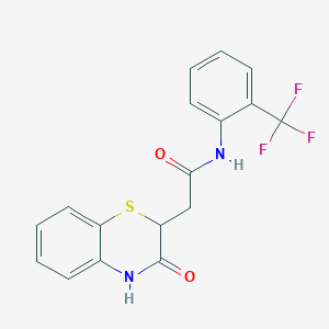 molecular formula C17H13F3N2O2S B2898537 2-(3-oxo-3,4-dihydro-2H-1,4-benzothiazin-2-yl)-N-[2-(trifluoromethyl)phenyl]acetamide CAS No. 302904-07-0