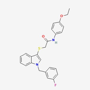 molecular formula C25H23FN2O2S B2898540 N-(4-ethoxyphenyl)-2-((1-(3-fluorobenzyl)-1H-indol-3-yl)thio)acetamide CAS No. 450347-15-6
