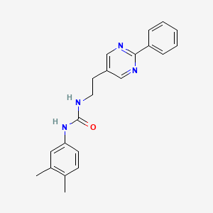 molecular formula C21H22N4O B2898543 1-(3,4-Dimethylphenyl)-3-(2-(2-phenylpyrimidin-5-yl)ethyl)urea CAS No. 2034483-14-0