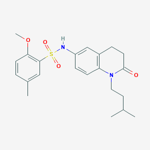 molecular formula C22H28N2O4S B2898550 N-(1-isopentyl-2-oxo-1,2,3,4-tetrahydroquinolin-6-yl)-2-methoxy-5-methylbenzenesulfonamide CAS No. 946326-42-7