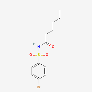 molecular formula C12H16BrNO3S B2898555 N-((4-Bromophenyl)sulfonyl)hexanamide CAS No. 2097938-57-1
