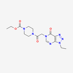 molecular formula C15H21N7O4 B2898589 ethyl 4-(2-(3-ethyl-7-oxo-3H-[1,2,3]triazolo[4,5-d]pyrimidin-6(7H)-yl)acetyl)piperazine-1-carboxylate CAS No. 1070807-04-3