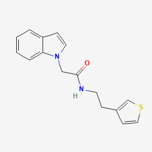 molecular formula C16H16N2OS B2898595 2-(1H-indol-1-yl)-N-[2-(thiophen-3-yl)ethyl]acetamide CAS No. 1286733-13-8