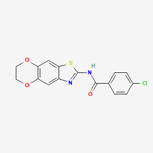 4-chloro-N-(6,7-dihydro-[1,4]dioxino[2,3-f][1,3]benzothiazol-2-yl)benzamide