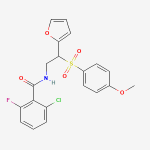 2-chloro-6-fluoro-N-(2-(furan-2-yl)-2-((4-methoxyphenyl)sulfonyl)ethyl)benzamide