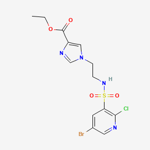 ethyl 1-[2-(5-bromo-2-chloropyridine-3-sulfonamido)ethyl]-1H-imidazole-4-carboxylate