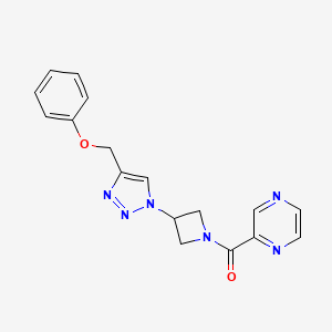 (3-(4-(phenoxymethyl)-1H-1,2,3-triazol-1-yl)azetidin-1-yl)(pyrazin-2-yl)methanone