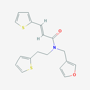 (E)-N-(furan-3-ylmethyl)-3-(thiophen-2-yl)-N-(2-(thiophen-2-yl)ethyl)acrylamide
