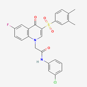 molecular formula C25H20ClFN2O4S B2898651 N-(3-chlorophenyl)-2-[3-(3,4-dimethylbenzenesulfonyl)-6-fluoro-4-oxo-1,4-dihydroquinolin-1-yl]acetamide CAS No. 872207-56-2