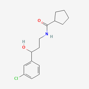 N-(3-(3-chlorophenyl)-3-hydroxypropyl)cyclopentanecarboxamide