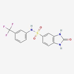 2-oxo-N-[3-(trifluoromethyl)phenyl]-2,3-dihydro-1H-benzimidazole-5-sulfonamide