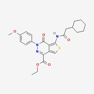 molecular formula C24H27N3O5S B2898677 Ethyl 5-(2-cyclohexylacetamido)-3-(4-methoxyphenyl)-4-oxo-3,4-dihydrothieno[3,4-d]pyridazine-1-carboxylate CAS No. 851951-62-7