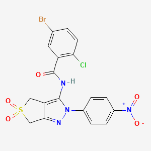 5-bromo-2-chloro-N-(2-(4-nitrophenyl)-5,5-dioxido-4,6-dihydro-2H-thieno[3,4-c]pyrazol-3-yl)benzamide