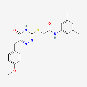 molecular formula C21H22N4O3S B2898680 N-(3,5-dimethylphenyl)-2-((6-(4-methoxybenzyl)-5-oxo-4,5-dihydro-1,2,4-triazin-3-yl)thio)acetamide CAS No. 898624-42-5
