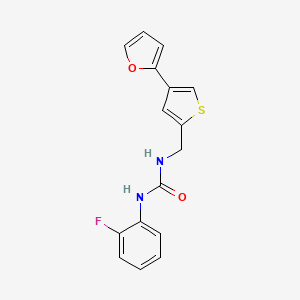 molecular formula C16H13FN2O2S B2898681 1-(2-Fluorophenyl)-3-{[4-(furan-2-yl)thiophen-2-yl]methyl}urea CAS No. 2380033-96-3