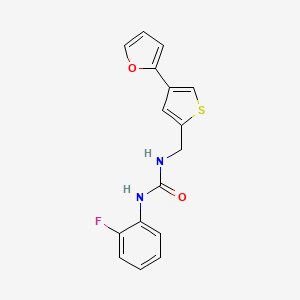 molecular formula C16H13FN2O2S B2898681 1-(2-Fluorophenyl)-3-[[4-(furan-2-yl)thiophen-2-yl]methyl]urea CAS No. 2380033-96-3