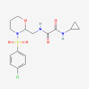 N-[[3-(4-chlorophenyl)sulfonyl-1,3-oxazinan-2-yl]methyl]-N'-cyclopropyloxamide