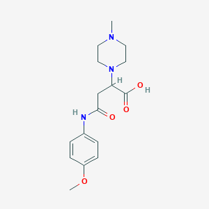 molecular formula C16H23N3O4 B2898737 4-(4-Methoxyanilino)-2-(4-methylpiperazin-1-yl)-4-oxobutanoic acid CAS No. 540763-75-5