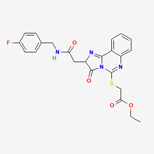 ethyl 2-[[2-[2-[(4-fluorophenyl)methylamino]-2-oxoethyl]-3-oxo-2H-imidazo[1,2-c]quinazolin-5-yl]sulfanyl]acetate
