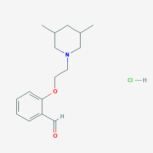 molecular formula C16H24ClNO2 B2898743 2-[2-(3,5-Dimethyl-1-piperidinyl)ethoxy]benzaldehyde hydrochloride CAS No. 1052515-59-9