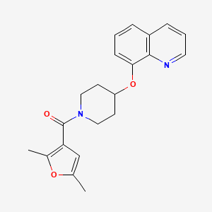 molecular formula C21H22N2O3 B2898749 (2,5-Dimethylfuran-3-yl)(4-(quinolin-8-yloxy)piperidin-1-yl)methanone CAS No. 1904320-72-4