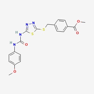 Methyl 4-(((5-(3-(4-methoxyphenyl)ureido)-1,3,4-thiadiazol-2-yl)thio)methyl)benzoate