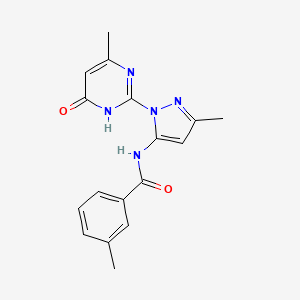 molecular formula C17H17N5O2 B2898753 3-methyl-N-(3-methyl-1-(4-methyl-6-oxo-1,6-dihydropyrimidin-2-yl)-1H-pyrazol-5-yl)benzamide CAS No. 1019099-41-2