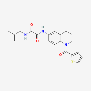 molecular formula C20H23N3O3S B2898775 N1-isobutyl-N2-(1-(thiophene-2-carbonyl)-1,2,3,4-tetrahydroquinolin-6-yl)oxalamide CAS No. 899945-42-7