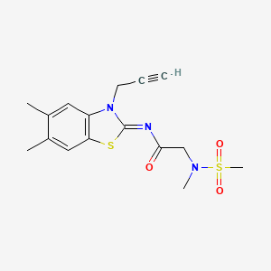 (E)-N-(5,6-dimethyl-3-(prop-2-yn-1-yl)benzo[d]thiazol-2(3H)-ylidene)-2-(N-methylmethylsulfonamido)acetamide