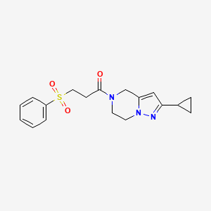 1-(2-cyclopropyl-6,7-dihydropyrazolo[1,5-a]pyrazin-5(4H)-yl)-3-(phenylsulfonyl)propan-1-one