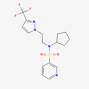 N-cyclopentyl-N-(2-(3-(trifluoromethyl)-1H-pyrazol-1-yl)ethyl)pyridine-3-sulfonamide