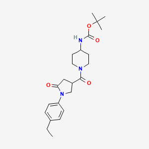 Tert-butyl (1-{[1-(4-ethylphenyl)-5-oxopyrrolidin-3-yl]carbonyl}piperidin-4-yl)carbamate