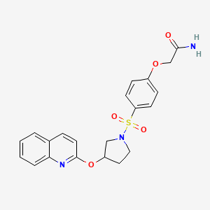 2-(4-((3-(Quinolin-2-yloxy)pyrrolidin-1-yl)sulfonyl)phenoxy)acetamide