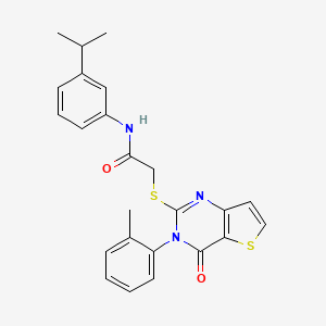2-{[3-(2-methylphenyl)-4-oxo-3,4-dihydrothieno[3,2-d]pyrimidin-2-yl]sulfanyl}-N-[3-(propan-2-yl)phenyl]acetamide