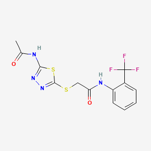 2-((5-acetamido-1,3,4-thiadiazol-2-yl)thio)-N-(2-(trifluoromethyl)phenyl)acetamide
