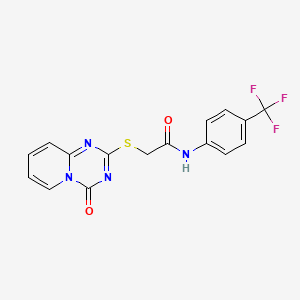 2-(4-oxopyrido[1,2-a][1,3,5]triazin-2-yl)sulfanyl-N-[4-(trifluoromethyl)phenyl]acetamide