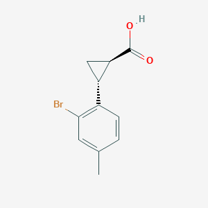 molecular formula C11H11BrO2 B2898904 (1R,2R)-2-(2-Bromo-4-methylphenyl)cyclopropane-1-carboxylic acid CAS No. 2227843-57-2