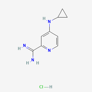 molecular formula C9H13ClN4 B2898915 4-(Cyclopropylamino)pyridine-2-carboximidamide hydrochloride CAS No. 1432679-95-2