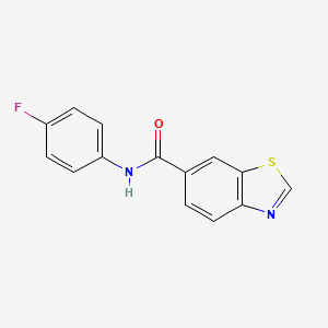 molecular formula C14H9FN2OS B2898919 N-(4-fluorophenyl)-1,3-benzothiazole-6-carboxamide CAS No. 681170-09-2