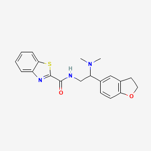 molecular formula C20H21N3O2S B2898922 N-[2-(2,3-DIHYDRO-1-BENZOFURAN-5-YL)-2-(DIMETHYLAMINO)ETHYL]-1,3-BENZOTHIAZOLE-2-CARBOXAMIDE CAS No. 1428351-73-8