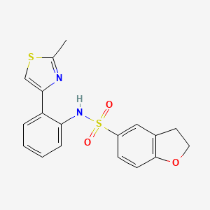 molecular formula C18H16N2O3S2 B2898926 N-[2-(2-methyl-1,3-thiazol-4-yl)phenyl]-2,3-dihydro-1-benzofuran-5-sulfonamide CAS No. 1795420-49-3
