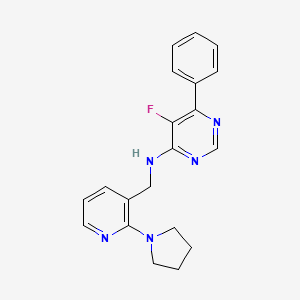 5-Fluoro-6-phenyl-N-[(2-pyrrolidin-1-ylpyridin-3-yl)methyl]pyrimidin-4-amine