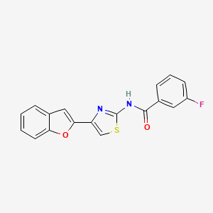 N-[4-(1-benzofuran-2-yl)-1,3-thiazol-2-yl]-3-fluorobenzamide