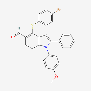 4-[(4-bromophenyl)sulfanyl]-1-(4-methoxyphenyl)-2-phenyl-6,7-dihydro-1H-indole-5-carbaldehyde