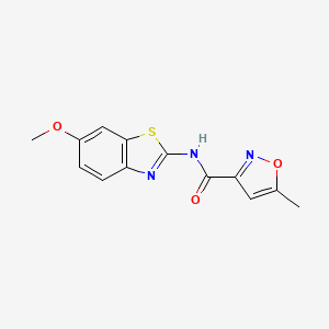 molecular formula C13H11N3O3S B2898981 N-(6-methoxy-1,3-benzothiazol-2-yl)-5-methyl-1,2-oxazole-3-carboxamide CAS No. 941990-92-7