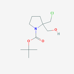 molecular formula C11H20ClNO3 B2898989 Tert-butyl 2-(chloromethyl)-2-(hydroxymethyl)pyrrolidine-1-carboxylate CAS No. 1415564-60-1
